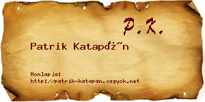 Patrik Katapán névjegykártya